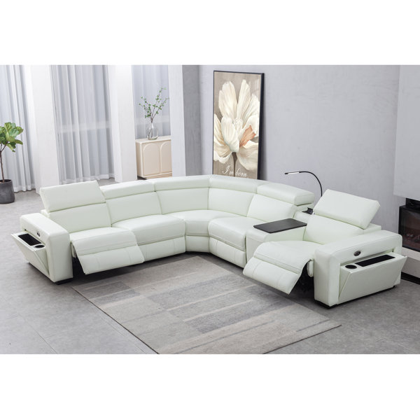 Wade Logan® Ariaana Leather Power Reclining Sectional Wayfair